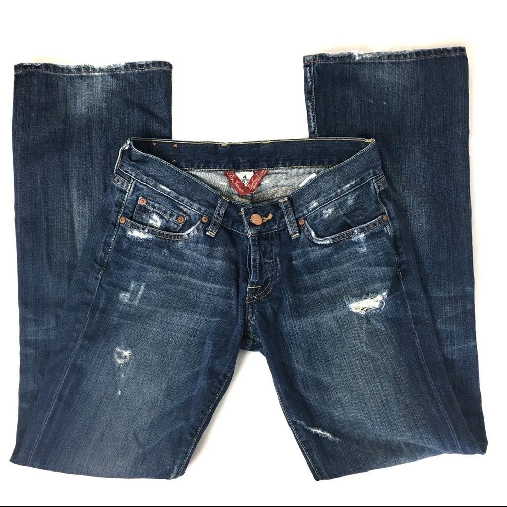 Lucky Brand | lil Maggie Distressed flare jean 4